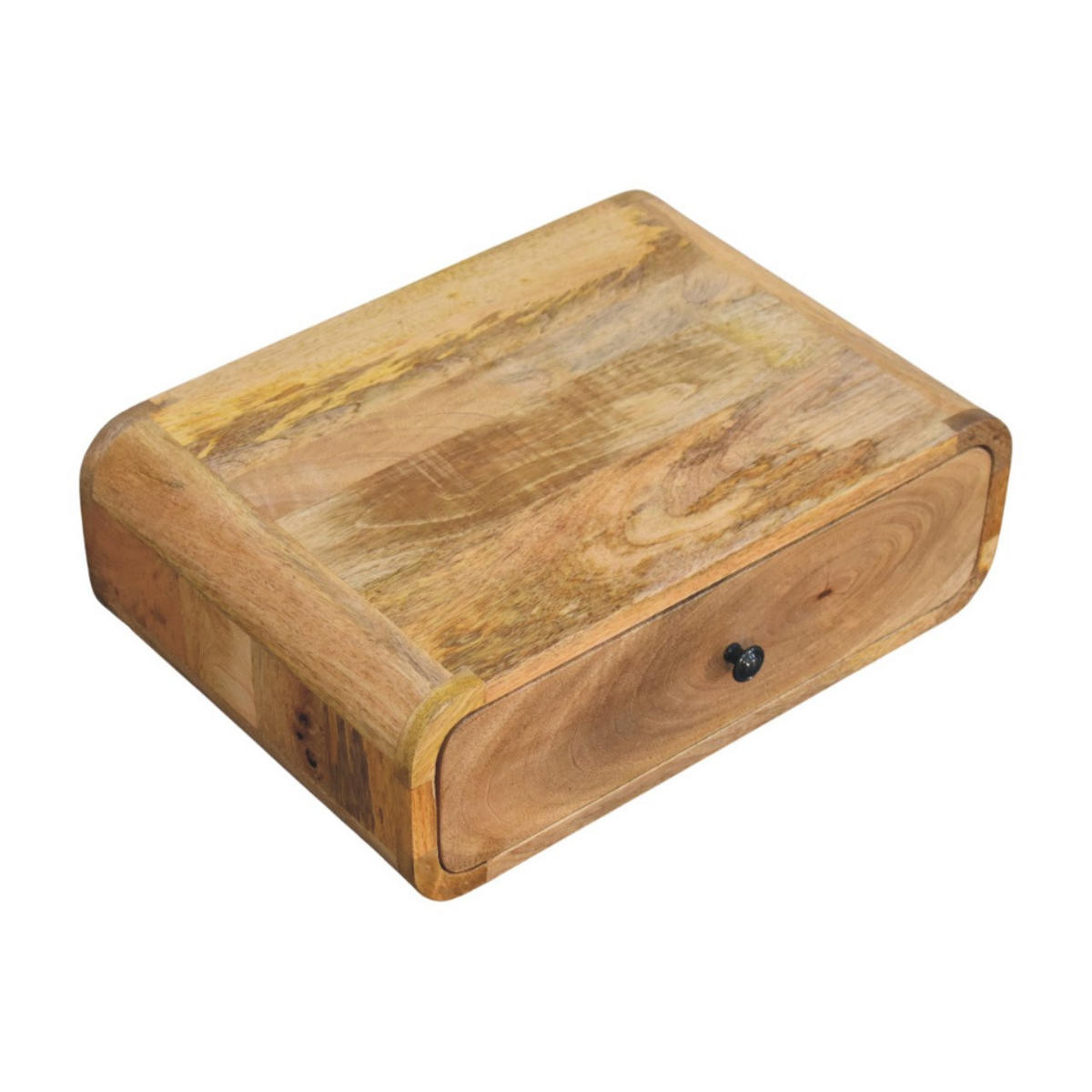 NACHTKASTEN Avora Wandmontiert Eichenoptik, 1 Schublade, Beige - Beige/Messingfarben, Holz/Metall (45/15/32cm) - Artisan Furniture