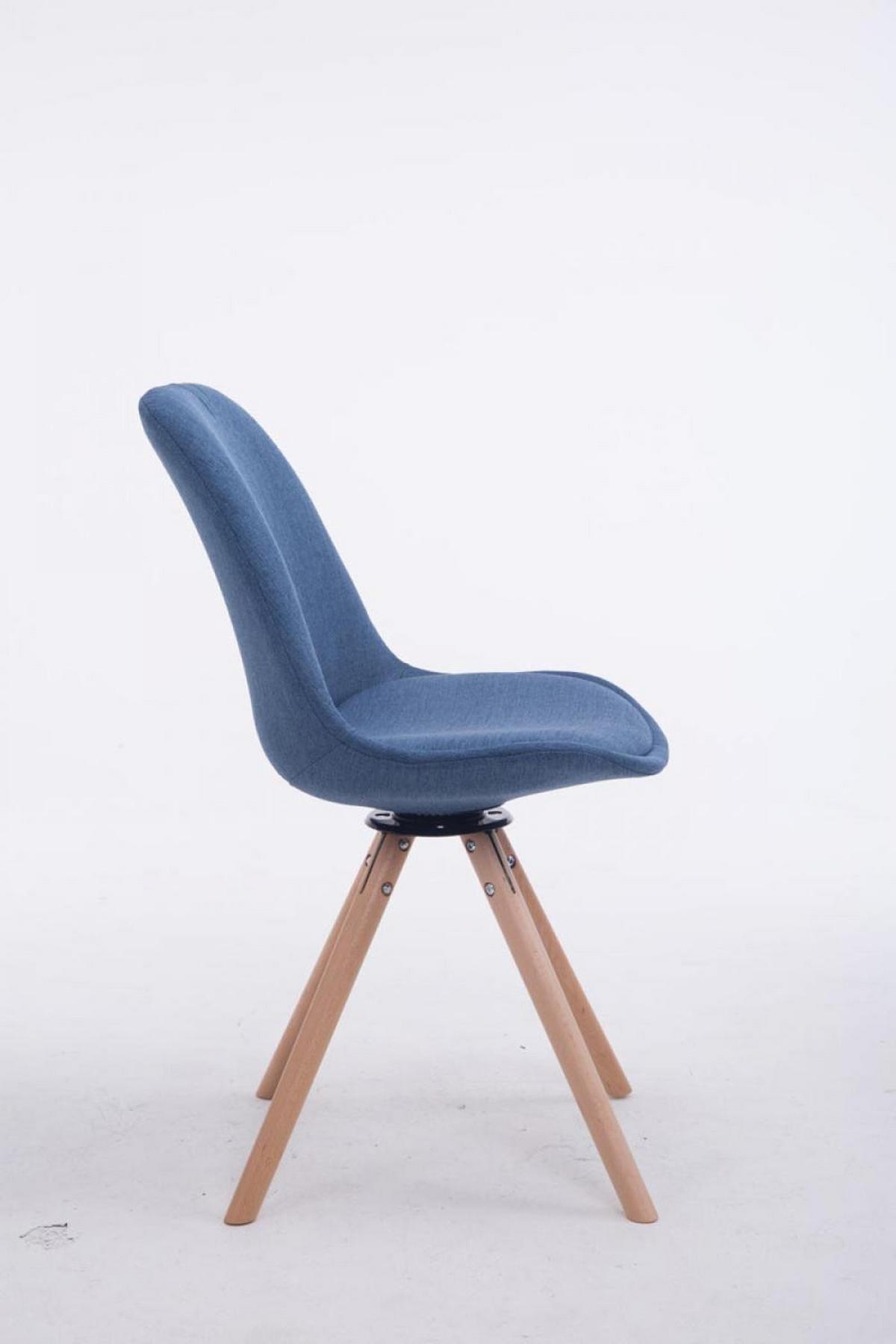 BESUCHERSTUHL Stoff blau - Blau/Eukalyptusholzfarben, Holz/Textil (48/84/56cm) - CLP