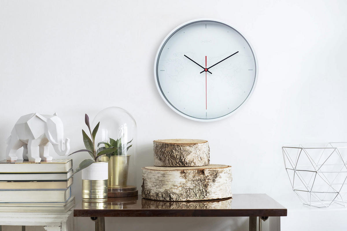 WANDUHR Design Weiß 31/31 cm - Weiß, Holzwerkstoff (30.5/30.5/4cm) - ONZENO