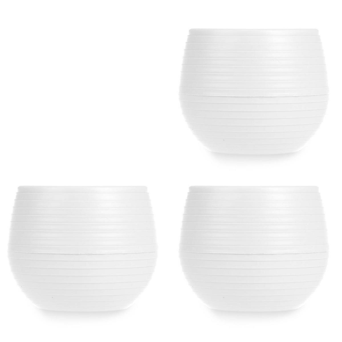 BLUMENTÖPFE Selbstbewässernd Kunststoff 3er-Set Ø 6 cm - Weiß, Kunststoff (6/6cm)