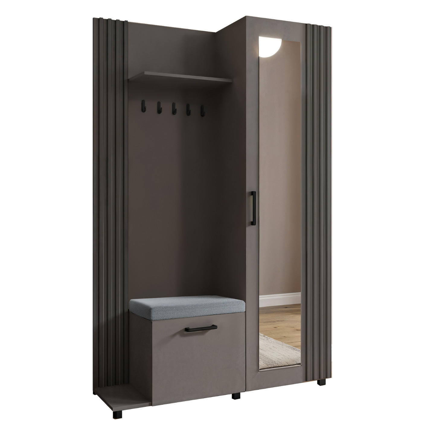 Margaret Hadas24 Garderobe Grau 79x207x42 cm