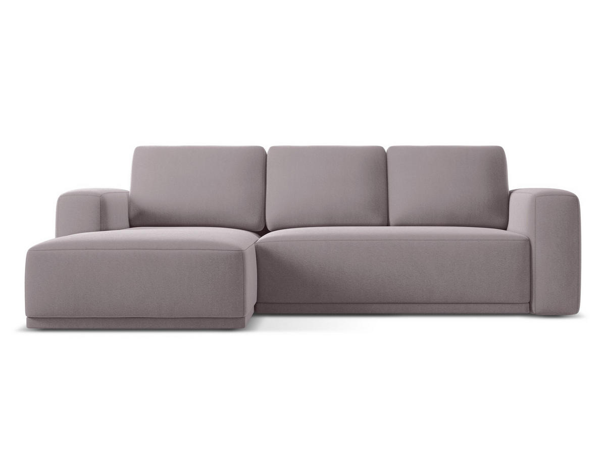 ECKSOFA mit Schlaffunktion Samt Stoff Violett - Lila/Flieder, Kunststoff/Textil (258/160cm) - Makamii