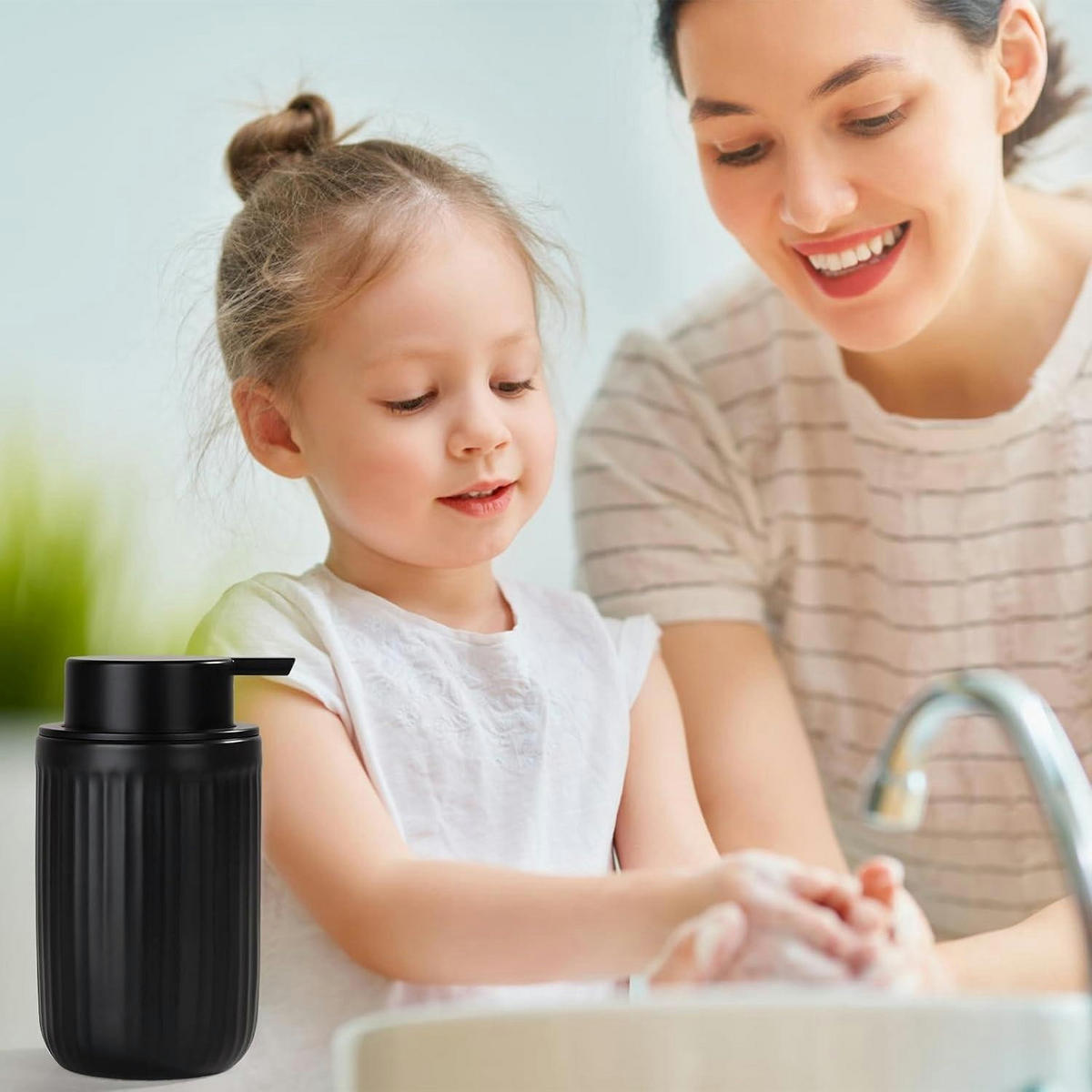 SEIFENSPENDER Keramik Schwarz 320 ml - Schwarz, Keramik (8/14/8cm)