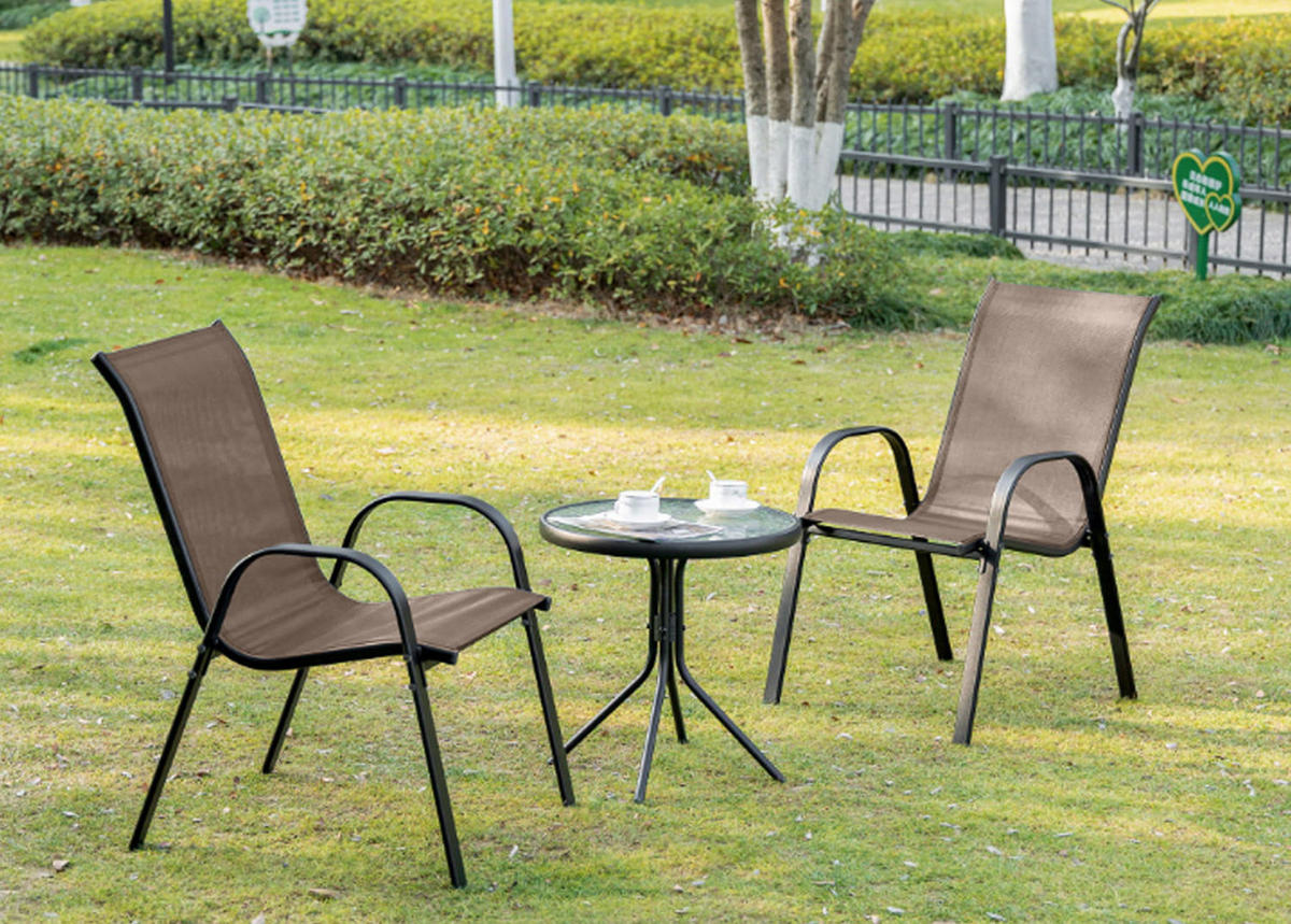 GARTENSTUHL set aus 4 stücken - Braun, Metall (56/91/54cm) - A2A Home