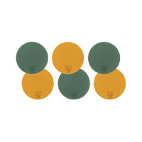 UNTERSETZER - 6er-Set - Recyceltes Leder in Senfgelb und Tannengrün - Gelb, Textil (10/10cm) - Björn