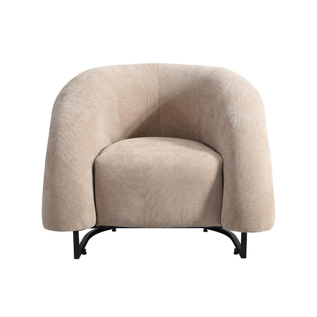 SESSEL MACA - Samtgewebe Beige - Beige, Kunststoff (95/73/88cm) - Home Deluxe