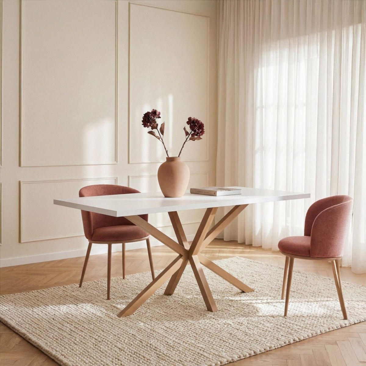 ESSTISCH Aras Weiß 160 cm x 75 cm - Weiß, Holzwerkstoff (90/160/75cm) - Klast Home
