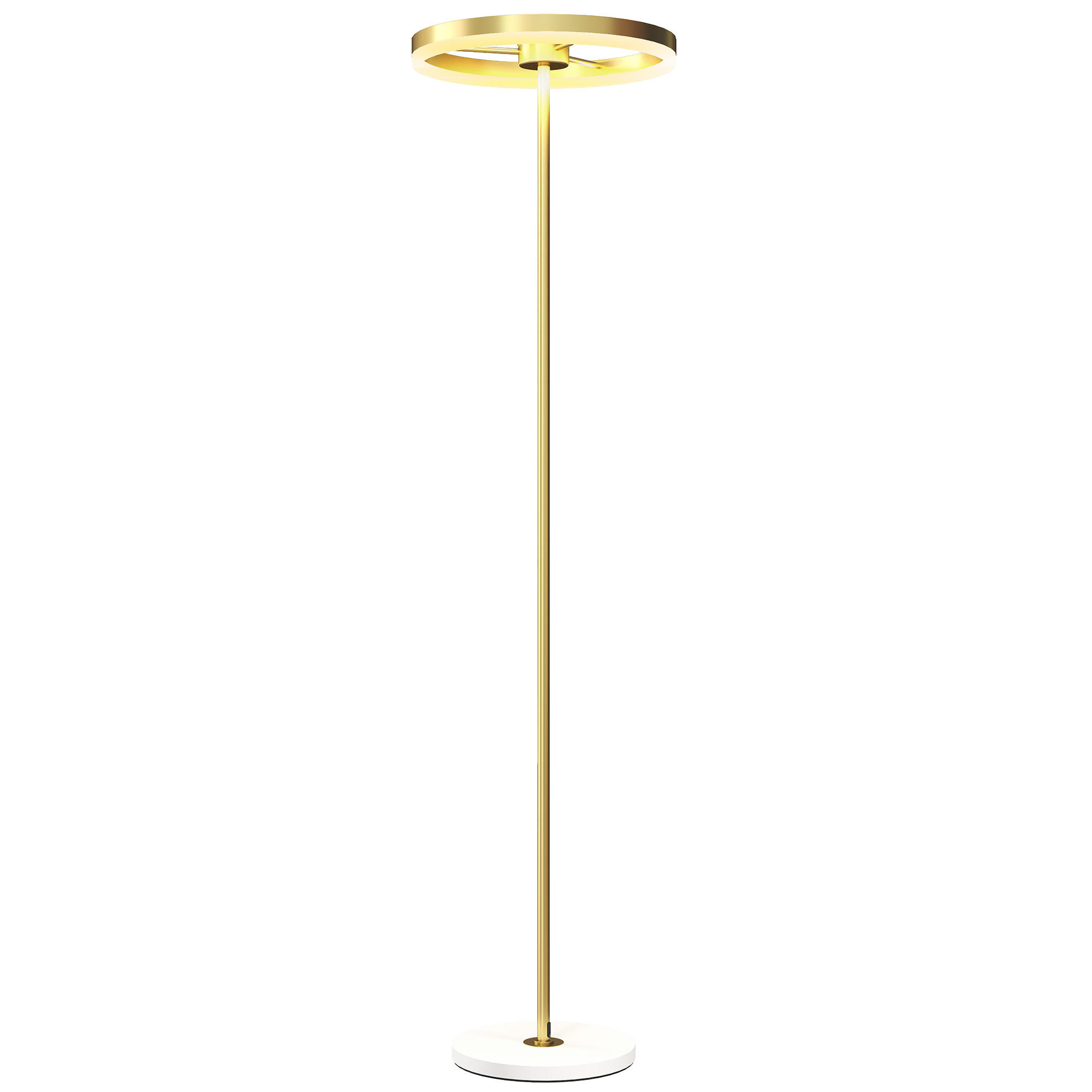 STEHLAMPE mit Fußschalter, Gold - Gelb, Metall (40/40/157.5cm) - HOMCOM