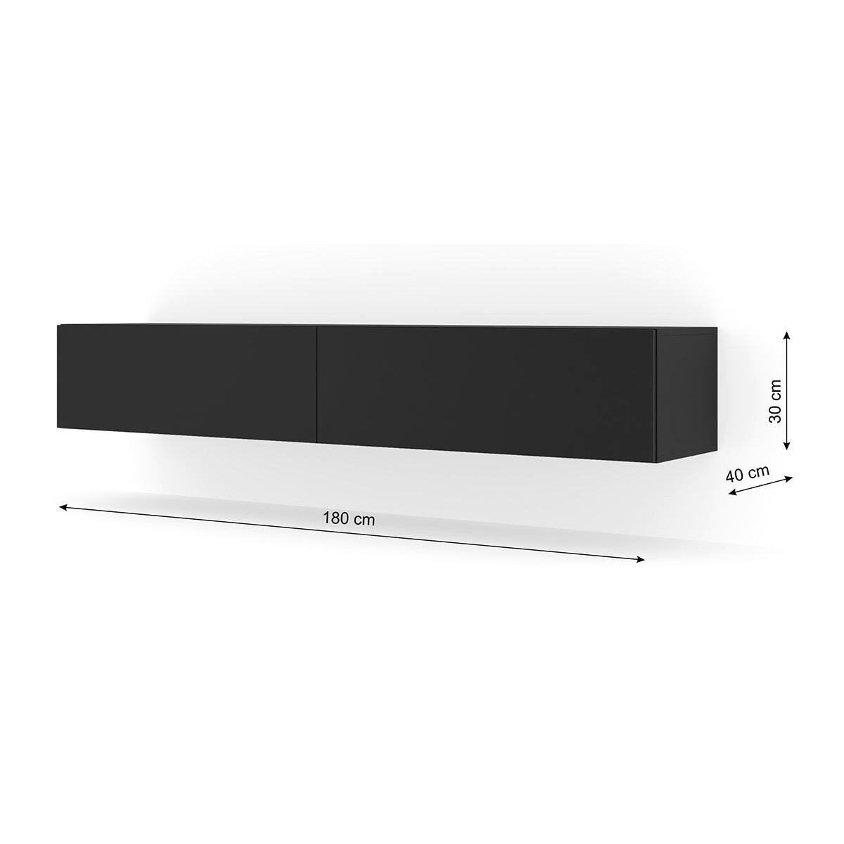 TV STOLÍK Bali Matná čierna - čierna, kompozitné drevo (180/30/40cm) - Petits-meubles