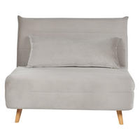 1-SITZER-SCHLAFSOFA Samtstoff Hellgrau Setten - Hellgrau, Textil (104/82/190cm) - Beliani