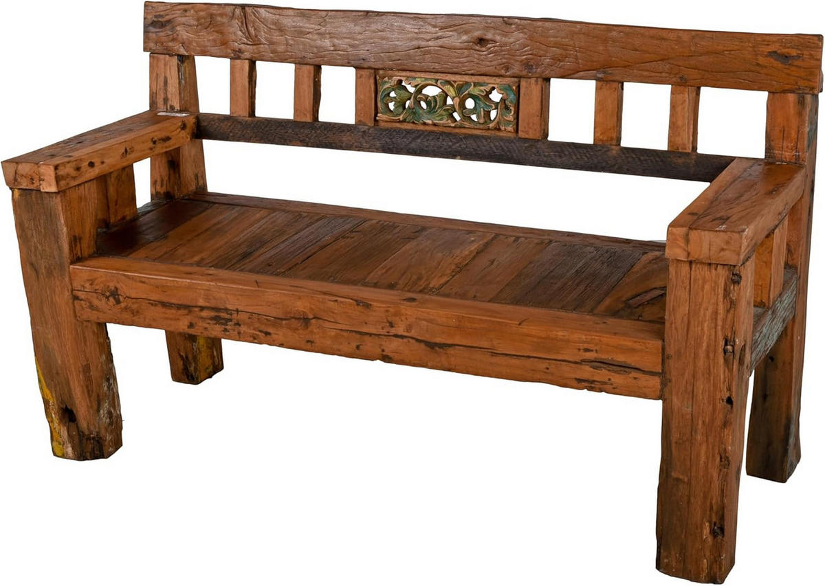 GARTENBANK Mikko 3-Sitzer Terrassenbank - Dunkelbraun, Holz (150/89/55cm) - DELUKE