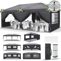 FALTPAVILLON 3x6m Dunkelgrau Wasserdicht UV-Schutz 50+ Metall - Anthrazit, Metall (300/268/600cm)