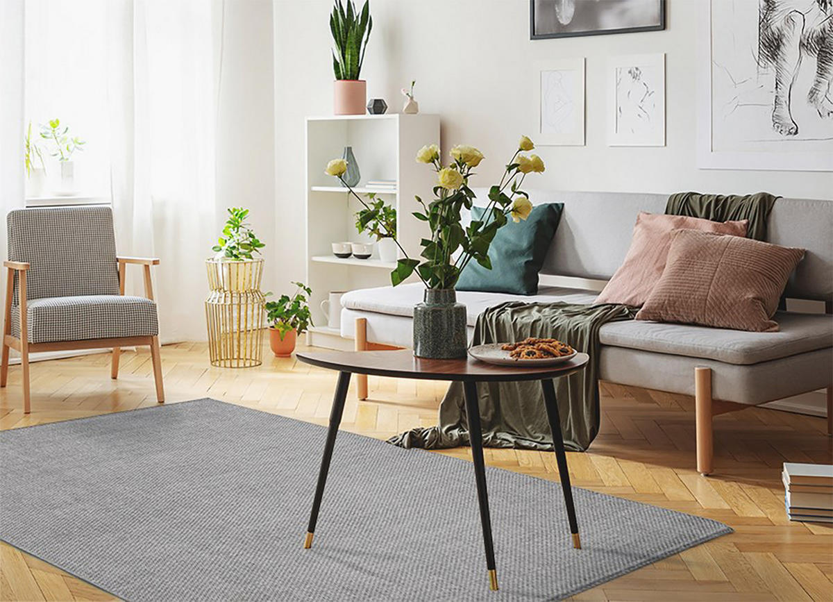 VINYL-TEPPICH 90x60 cm Grau - Grau, Kunststoff (60/1.6cm) - ArtPrintCave