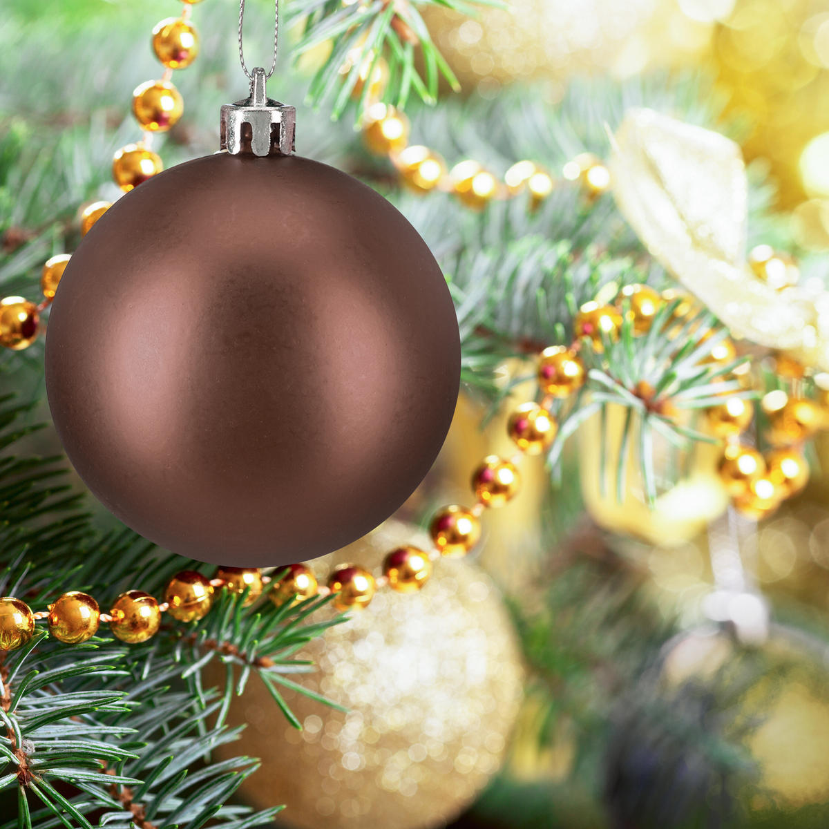 76XWEIHNACHTSKUGELN - Braun, Kunststoff (6/7/6cm) - Relaxdays