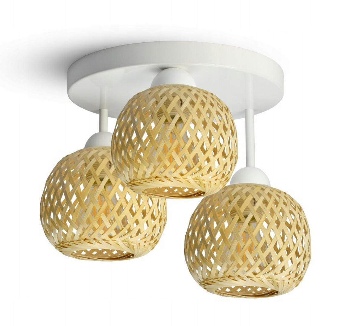 DECKENLEUCHTE BOHO - Beige/Weiß, Holz/Metall (36/36/26cm) - kiki design