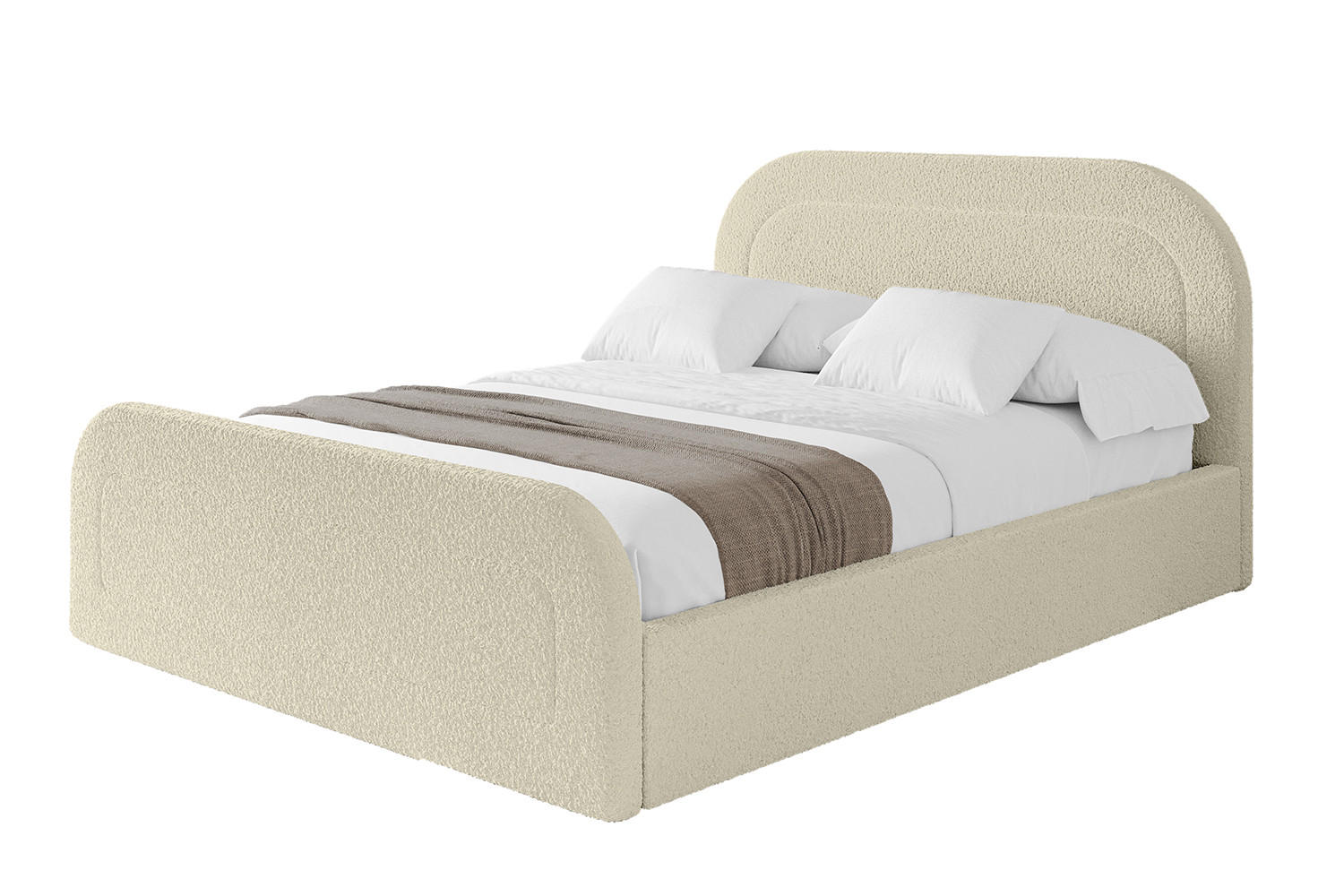POLSTERBETT mit Bettkasten, Fußteil und Lattenrost, Boxbett mit Matratze H3/H4 - LERAY-Z 180x200 Beige - Taupe, Holzwerkstoff/Textil (180/200cm) - ALTDECOR