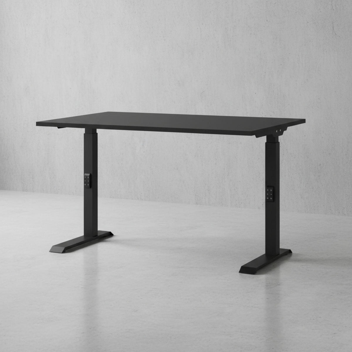 SCHREIBTISCH höheneinstellbar "Stuttgart" 68-91cm Graphit 120x80cm, C-Fuß - Schwarz, Holzwerkstoff/Metall (80/120/91cm) - KADIMA DESIGN