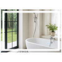 BADSPIEGEL Graz 50x70 Bluetooth 70x3,5x50cm Glas Klarglas Badezimmerspiegel - Klar, Glas (70/50/3.5cm) - DELUKE