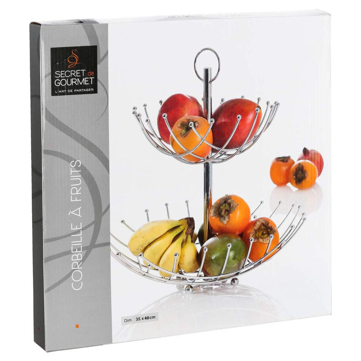 OBSTKORB aus Metall Silbern 36/36/40 cm - Silberfarben, Metall (36/40cm) - 5five Simply Smart