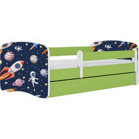 KINDERBETT Emily mit Schublade und Matratze, Grün 70x140 cm - Dunkelblau/Grün, Holzwerkstoff (140/70cm) - WFL GROUP