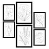 POSTER Set Mit 6 Angenehmes Lule In Blume Zusammenfassung Ästhetische Dekorative Gemälde Für Ihr Wohnzimmer Zuhause A3 & A4 Schwarzer Rahmen - Schwarz, Papier (29/3cm) - Nacnic