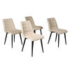 ESSZIMMERSTUHL 4er Set/ MUSE, Beige - Beige/Schwarz, Metall (45/84/60cm) - Weber Industries