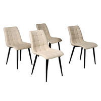 ESSZIMMERSTUHL 4er Set/ MUSE, Beige - Beige/Schwarz, Metall (45/84/60cm) - Weber Industries