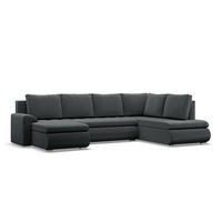 U-SOFA MIT SCHLAFFUNKTION FORESTA, Dunkelgrau - Dunkelgrau, Textil (300/89/200cm)