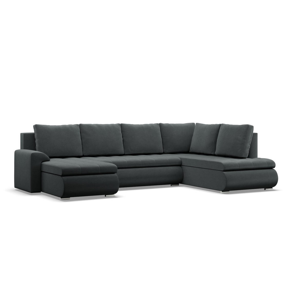 U-SOFA MIT SCHLAFFUNKTION FORESTA, Dunkelgrau - Dunkelgrau, Textil (300/89/200cm)