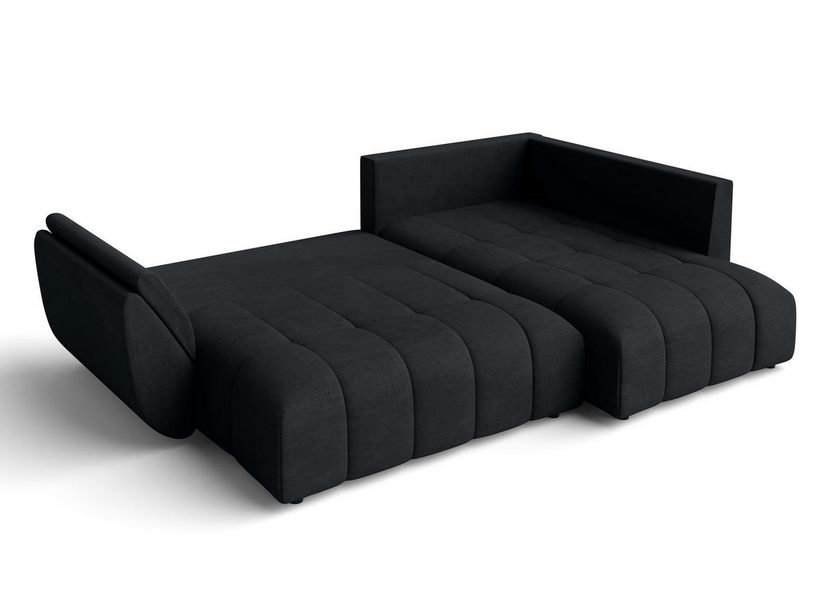 ECKSOFA L Form Kayseri Anthrazit 266/190/86 cm – mit Bettkasten - Schwarz, Kunststoff/Textil (266/190cm) - AX Living