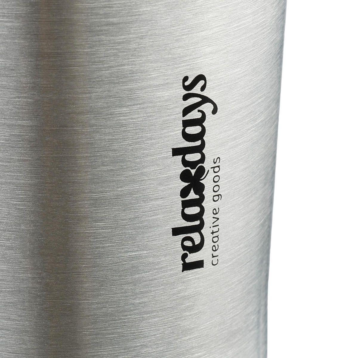 THERMOBECHER - Silberfarben, Kunststoff/Metall (0.4L) - Relaxdays