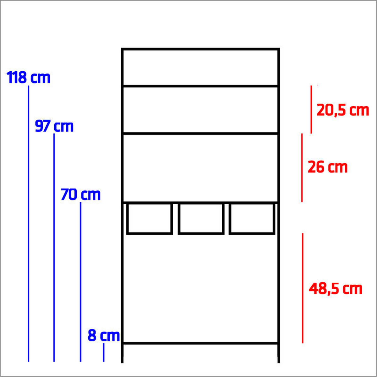 STANDREGAL Metall Antik Braun - Braun, Metall (94/149/30cm) - CLP