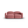 SOFA Blair aus Samt lachs 2 Sitzplätze - Pink, Textil (87/80/194cm) - Micadoni