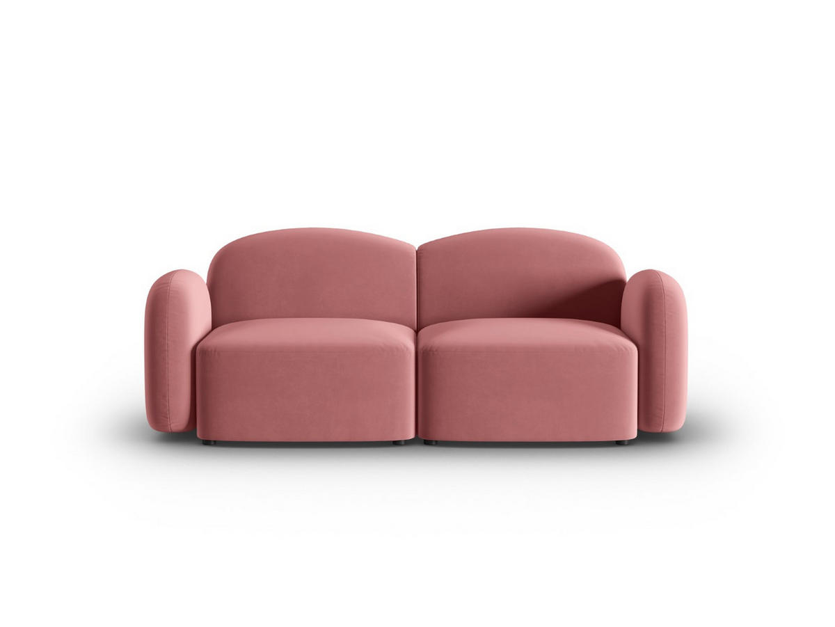 SOFA Blair aus Samt lachs 2 Sitzplätze - Pink, Textil (87/80/194cm) - Micadoni