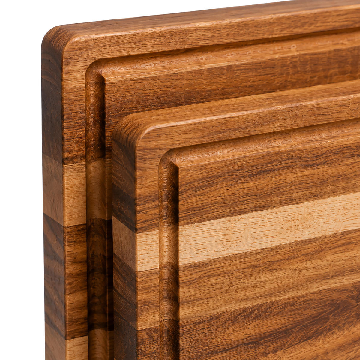 SCHNEIDEBRETT Braun 3er-Set Akazienholz mit Ständer - Braun, Holz (40/30cm) - Relaxdays