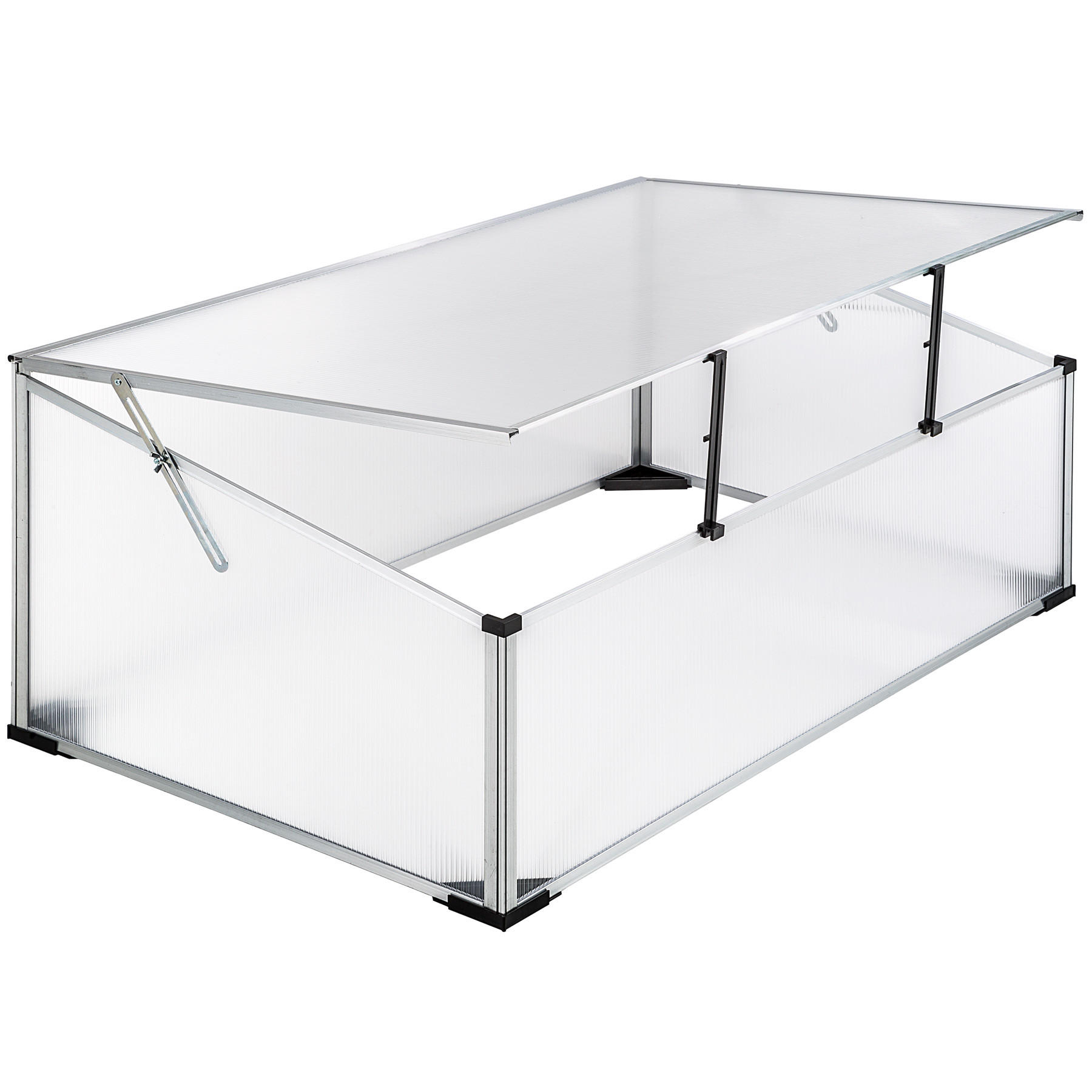 FRÜHBEET doppelt, Aufbau im Stecksystem,transparent - Transparent, Metall (61/31/102cm) - tectake
