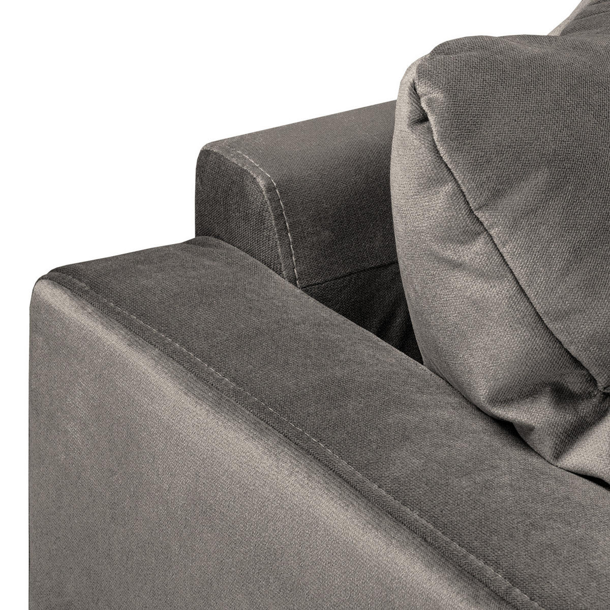 3-SITZER SOFA - Samt - Grau, Textil (228/85/90cm) - home24