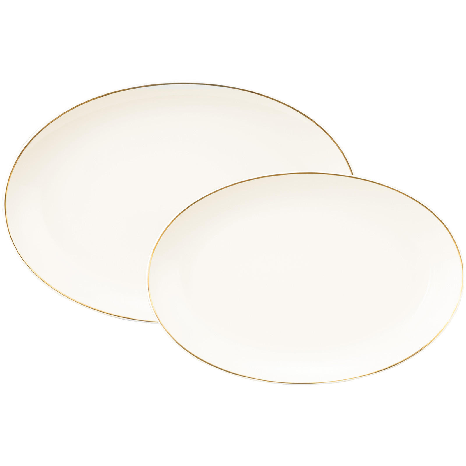 SERVIERPLATTEN-SET Savona Goldlinie creme 2er Set - Creme, Keramik (2/2/2cm) - Seltmann Weiden