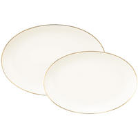 SERVIERPLATTEN-SET Savona Goldlinie creme 2er Set - Creme, Keramik (2/2/2cm) - Seltmann Weiden