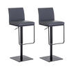 BARHOCKER 2er Set Lederlook Grau - Schwarz/Grau, Textil/Metall (42/86/44cm) - CLP