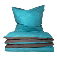 BETTWÄSCHESET Doubleface Renforcé 2-teilig 135x200 cm Türkis-Dunkelgrau - Türkis/Dunkelgrau, Textil (135/200cm) - SCHIESSER