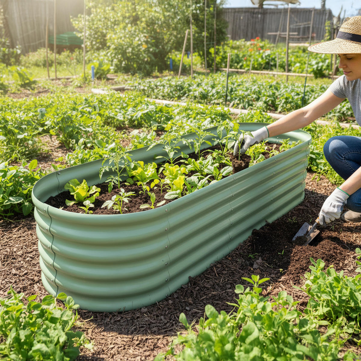 HOCHBEET - Türkis, Metall (60/240/45cm) - Relaxdays