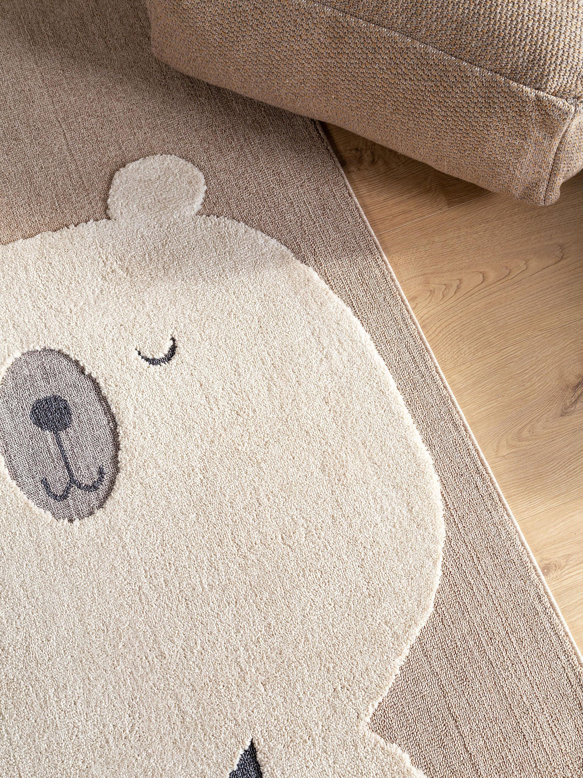 Thumbnail - Lytte Kinderteppich, Beige, Textil, Zeichen/Symbole/Nummern/Buchstaben, Rechteckig, 90x130 cm, Oeko-Tex® Standard 100, w...