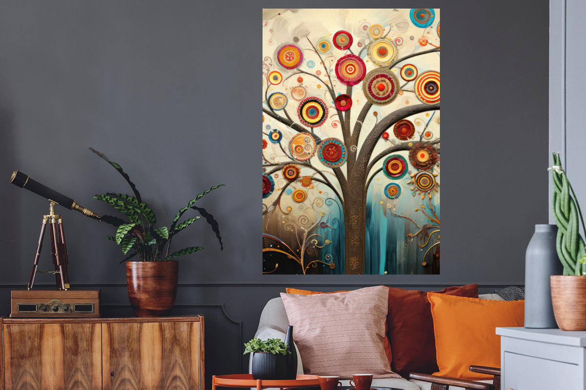 WANDTATTOO Baum - Baum des Lebens - Farbe 80x120 cm - Braun, Kunststoff (80/120/0.1cm) - MuchoWow