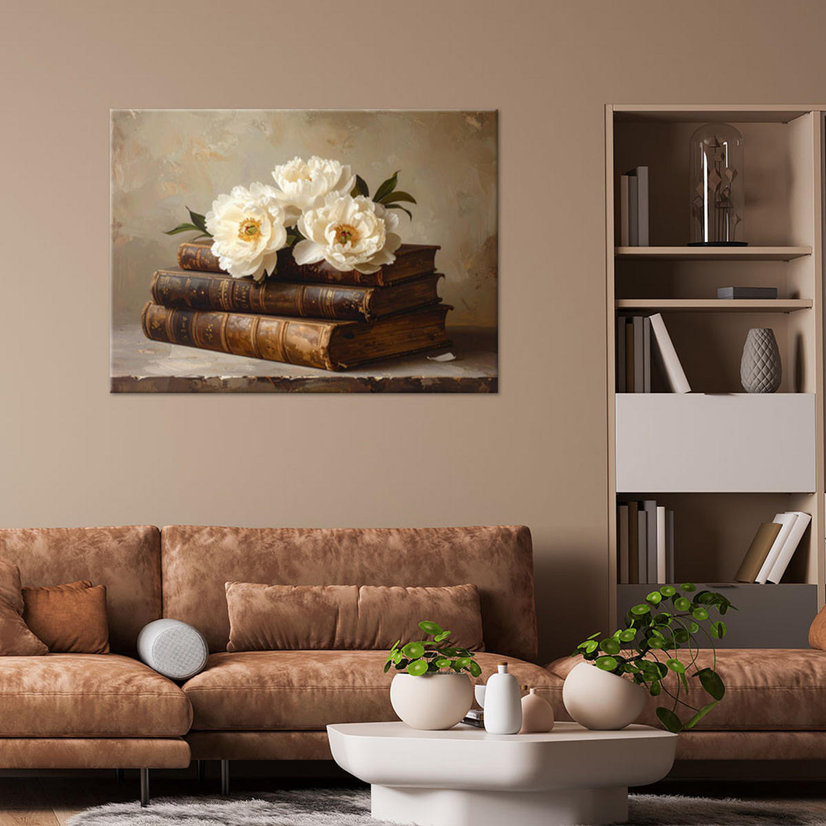 LEINWANDBILD Blumen 90x60cm - Braun, Textil (90/60cm) - Feeby