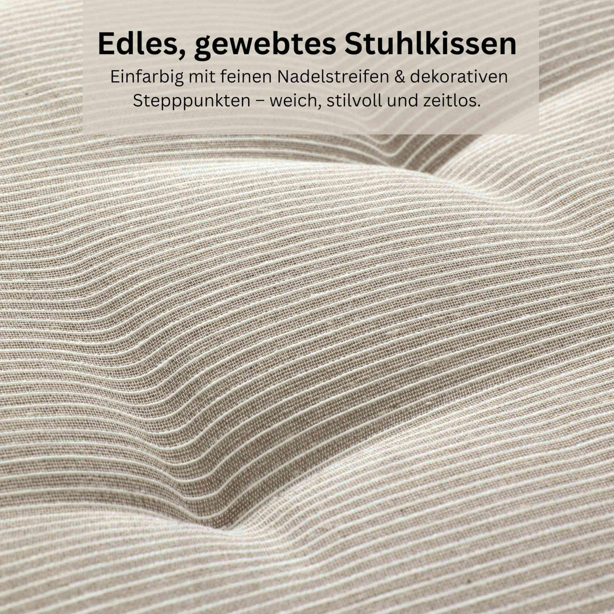 SITZKISSEN 4er Set Needlestripe braun - 40x40 cm - Braun, Textil (40/40/3cm) - Esprit