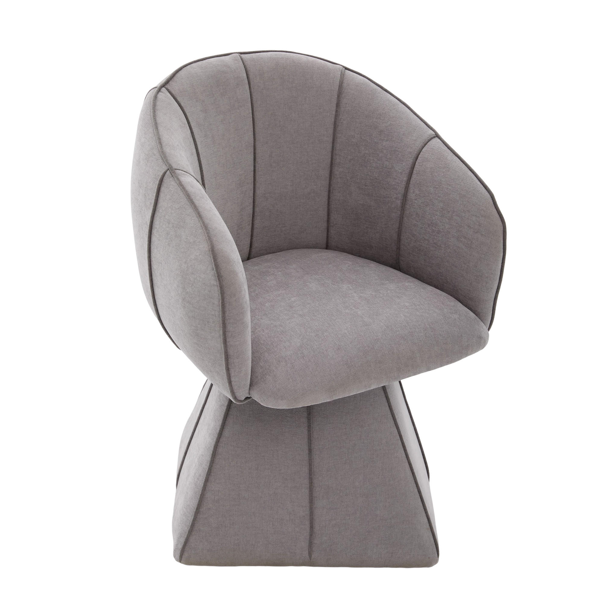 SESSEL,DREHSESSEL aus Chenille mit Drehfunktion und Rückenlehne, Wohnzimmer, Grau - Grau, Textil (56/74/54cm) - PARAFTA HOME