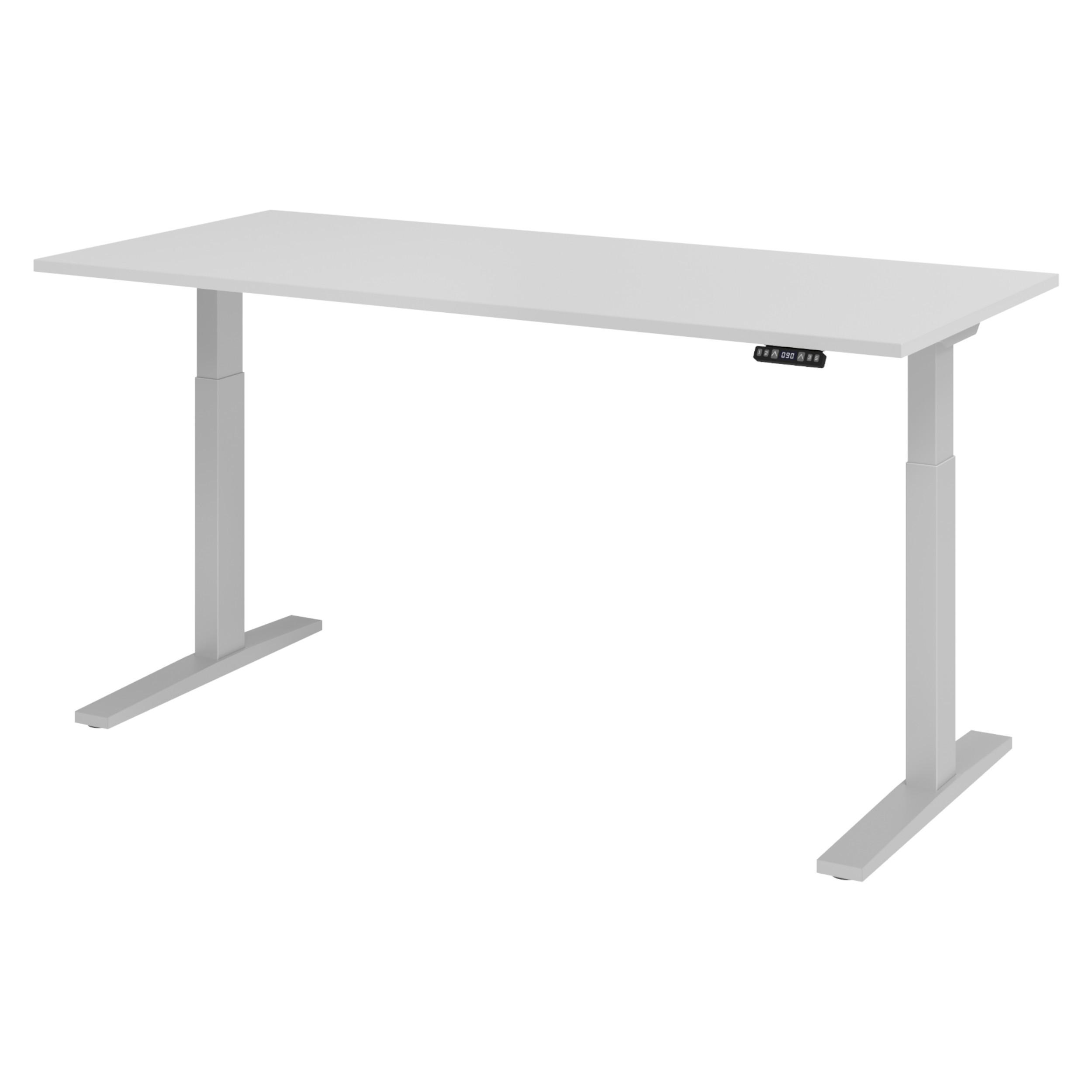 SCHREIBTISCH elektrisch XMKA 80/180/74 cm in Grau/Silberfarben - Silberfarben/Grau, Holzwerkstoff (80/180/74cm) - bümö