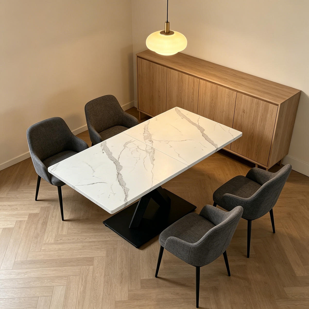 ESSTISCH rechteckiger Weiß mit schwarzem Metallgestell, X-förmigen Beinen, 160/80/75 cm - Weiß, Holz (80/160/75cm) - Oxeza