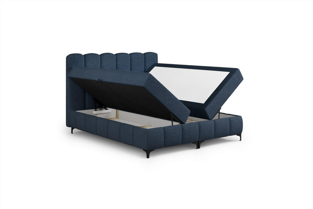 BOXBETT Isabel - Blau, Holzwerkstoff/Textil (120/200cm) - Fun Möbel